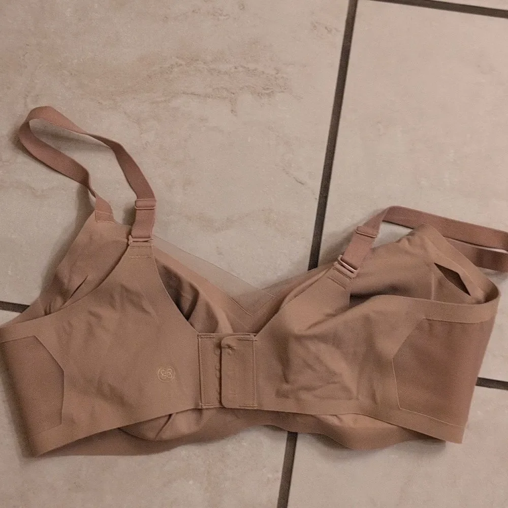 Honeylove CrossOver Bra Sand Nude Beige Tan size L 38 B/C